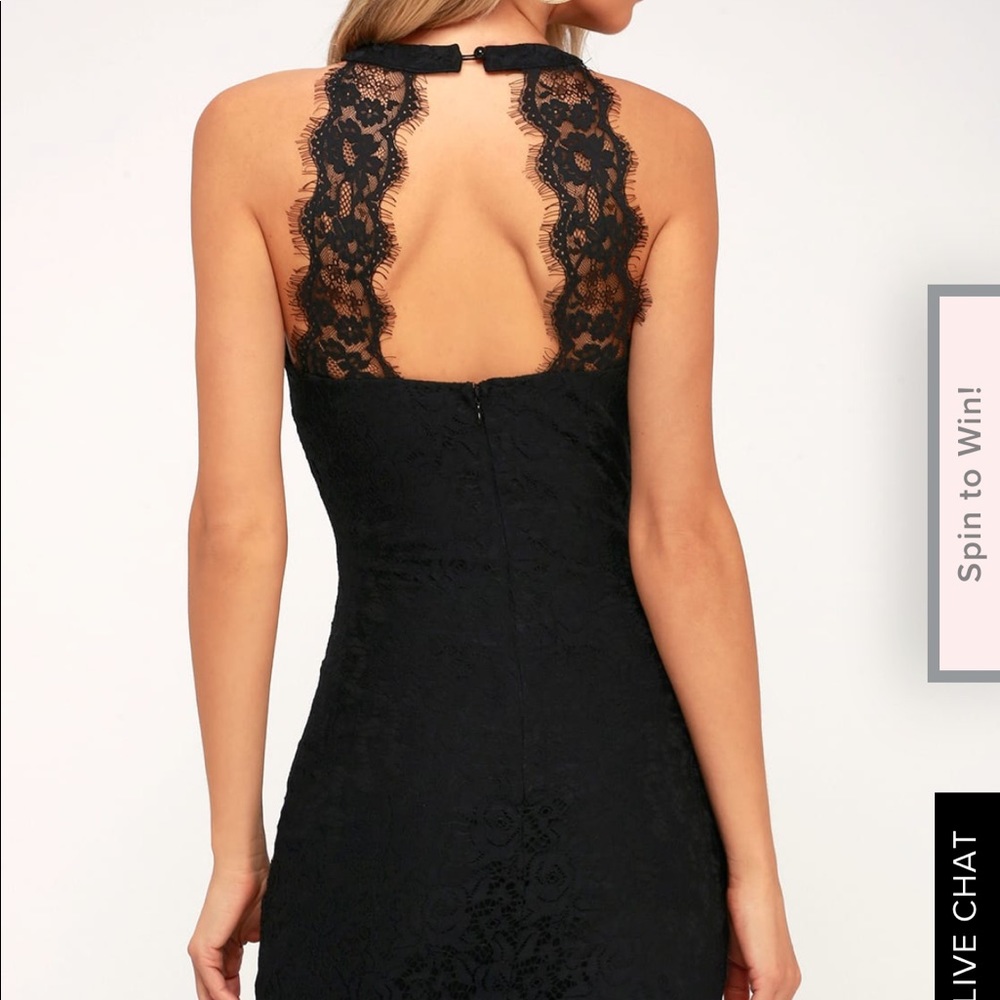 Black Lace Halter BodyCon Dress